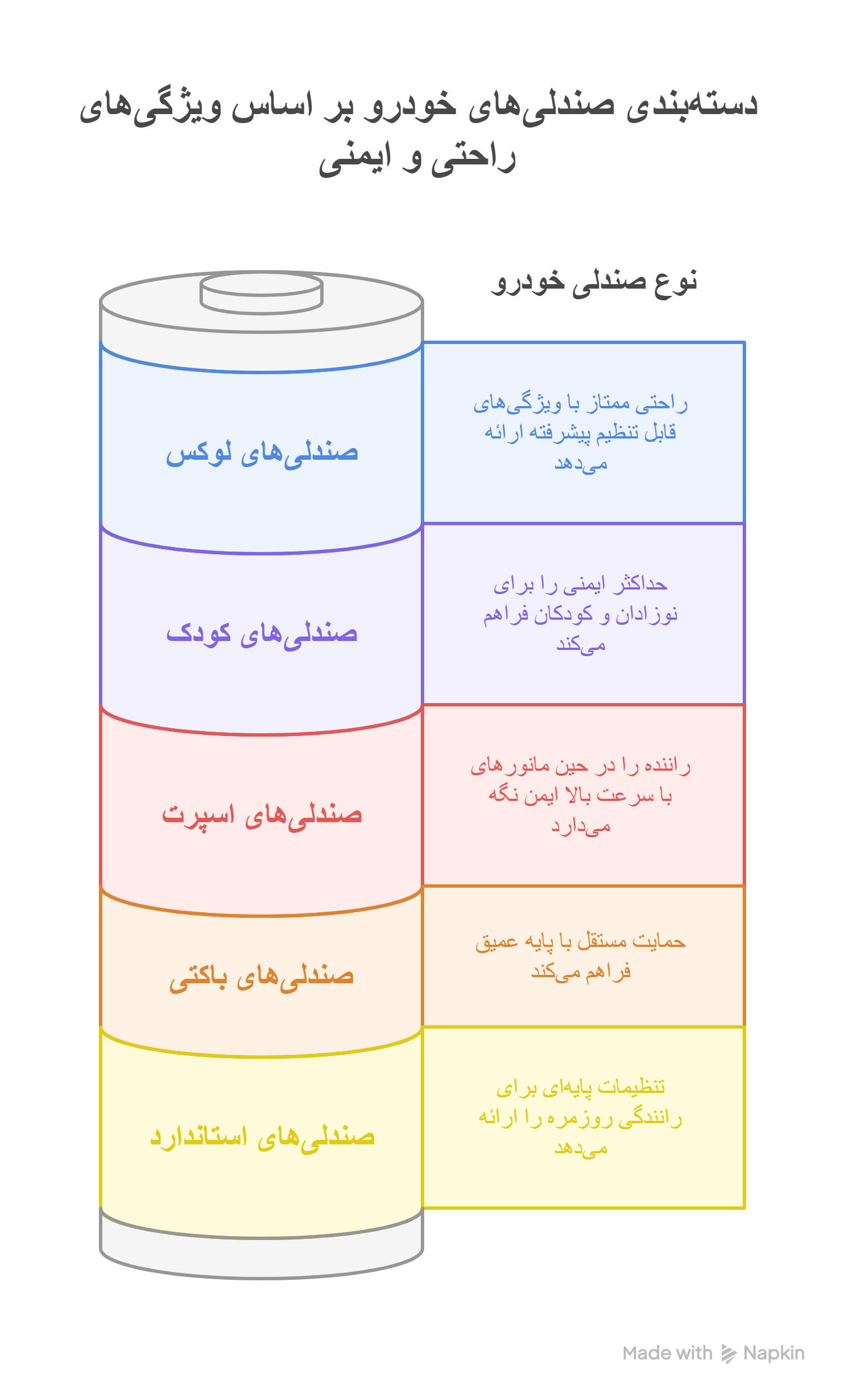 انواع صندلی خودرو